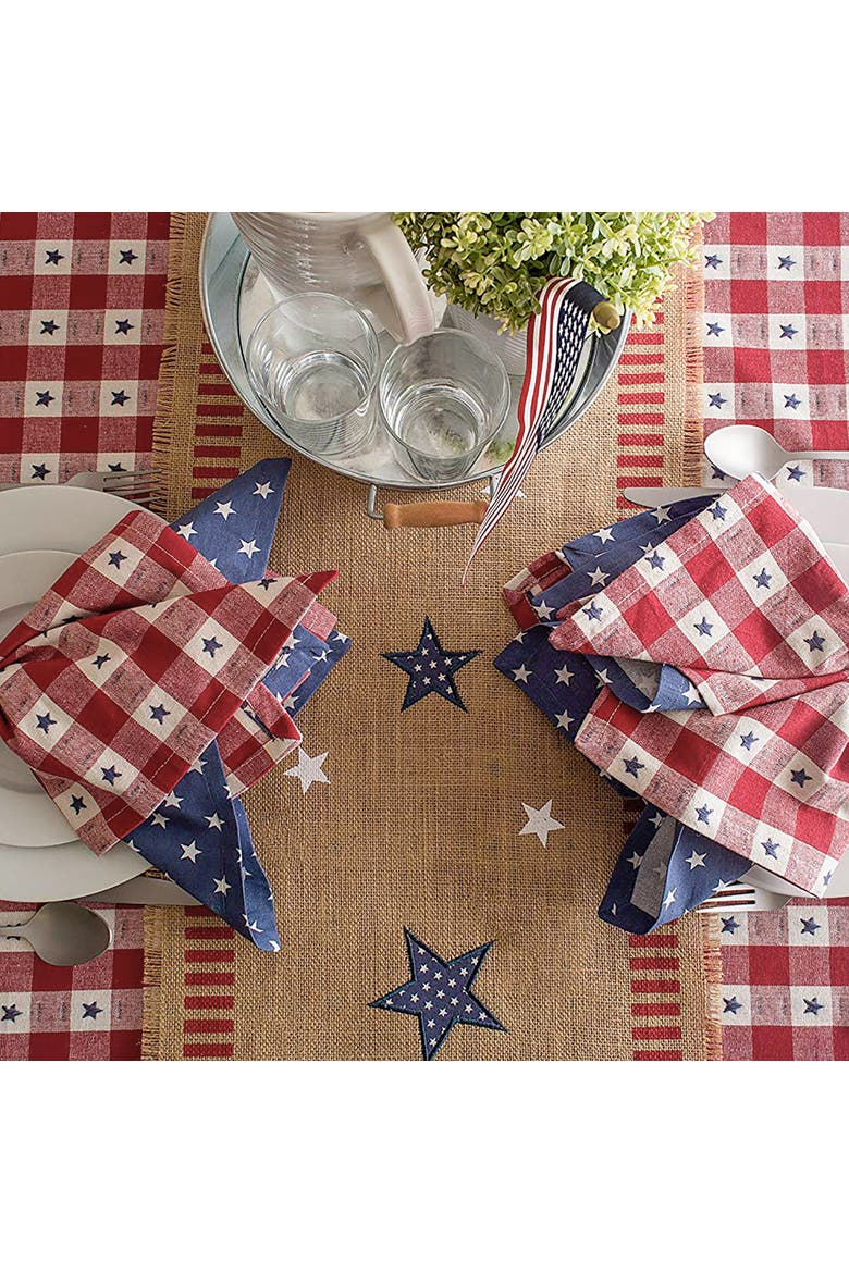 Jute 4th of July Table Runner, Alternate, color, 4th of July