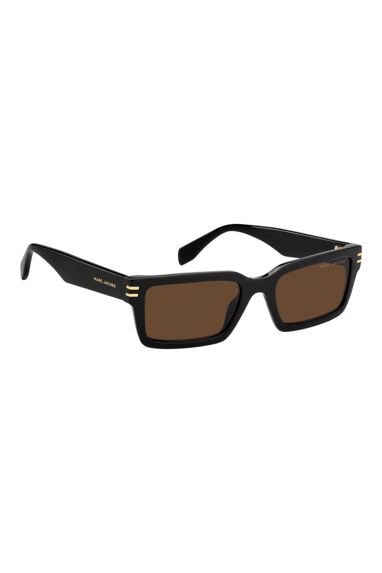 54mm Rectangular Sunglasses, Alternate, color, BLACK/ BROWN
