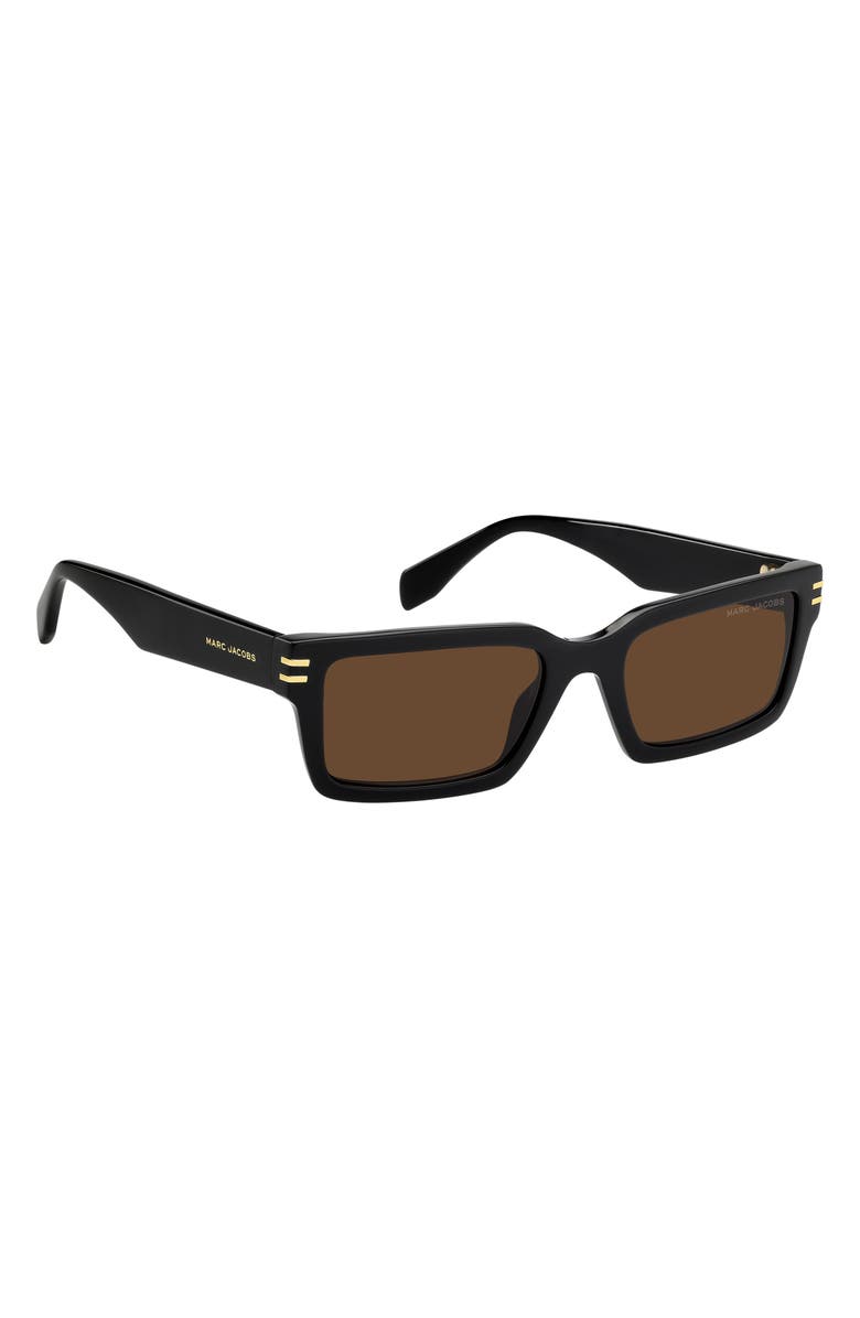 Marc Jacobs 54mm Rectangular Sunglasses, Alternate, color, Black/ Brown