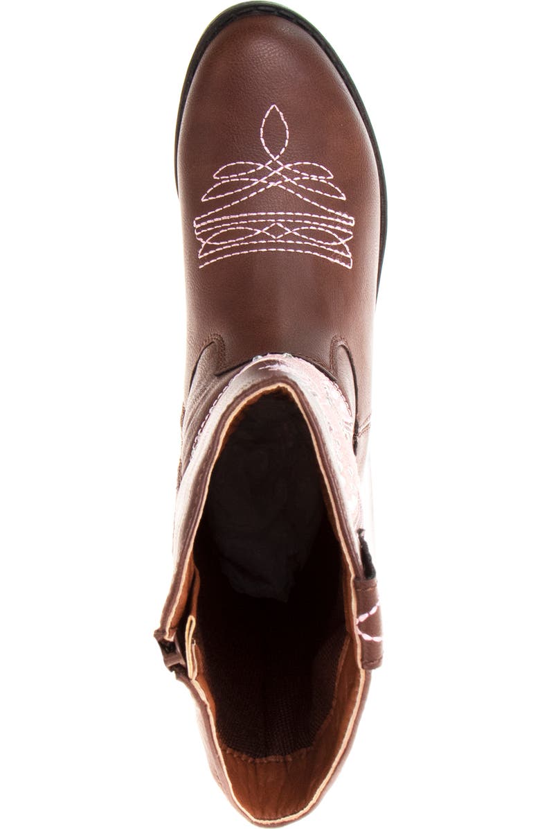 Kensie Girl Cowgirl Boots, Alternate, color, Brown/Pink