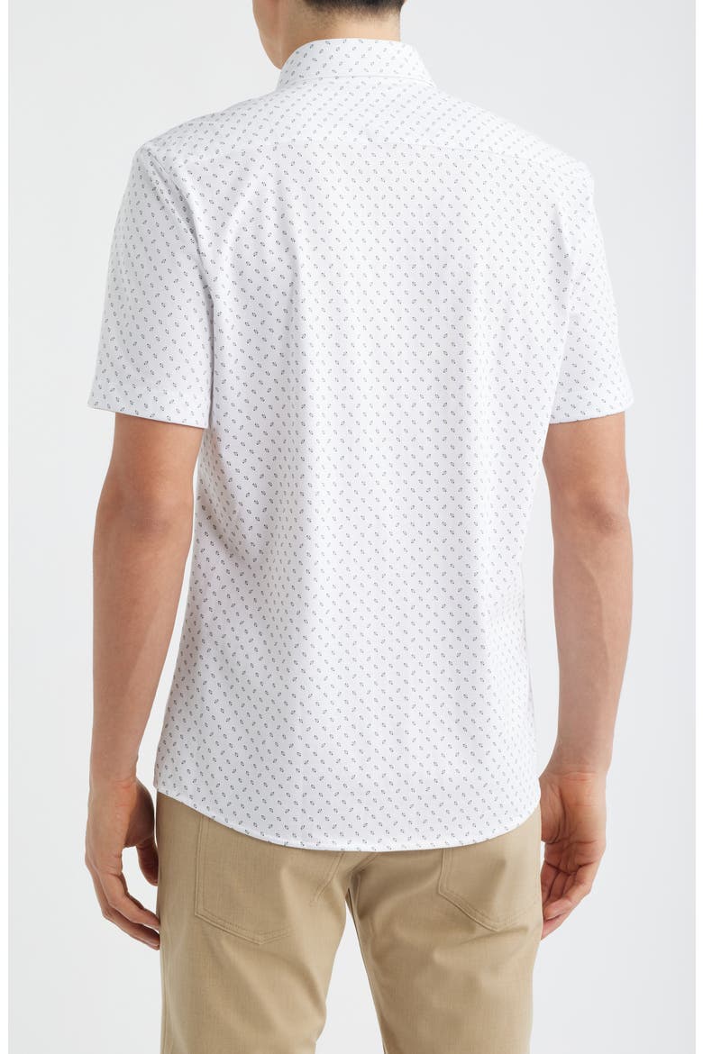 Roan Slim Fit Short Sleeve Button-Up Shirt, Alternate, color, WHITE/ GREEN