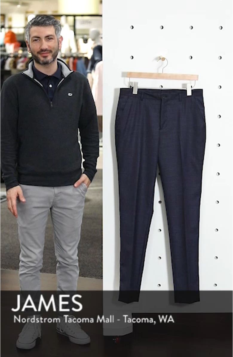Skinny Fit Flat Front Wool Trousers, sales video thumbnail