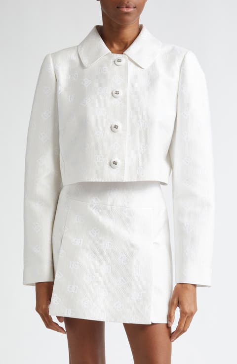 DG Logo Quilted Jacquard Crop Jacket