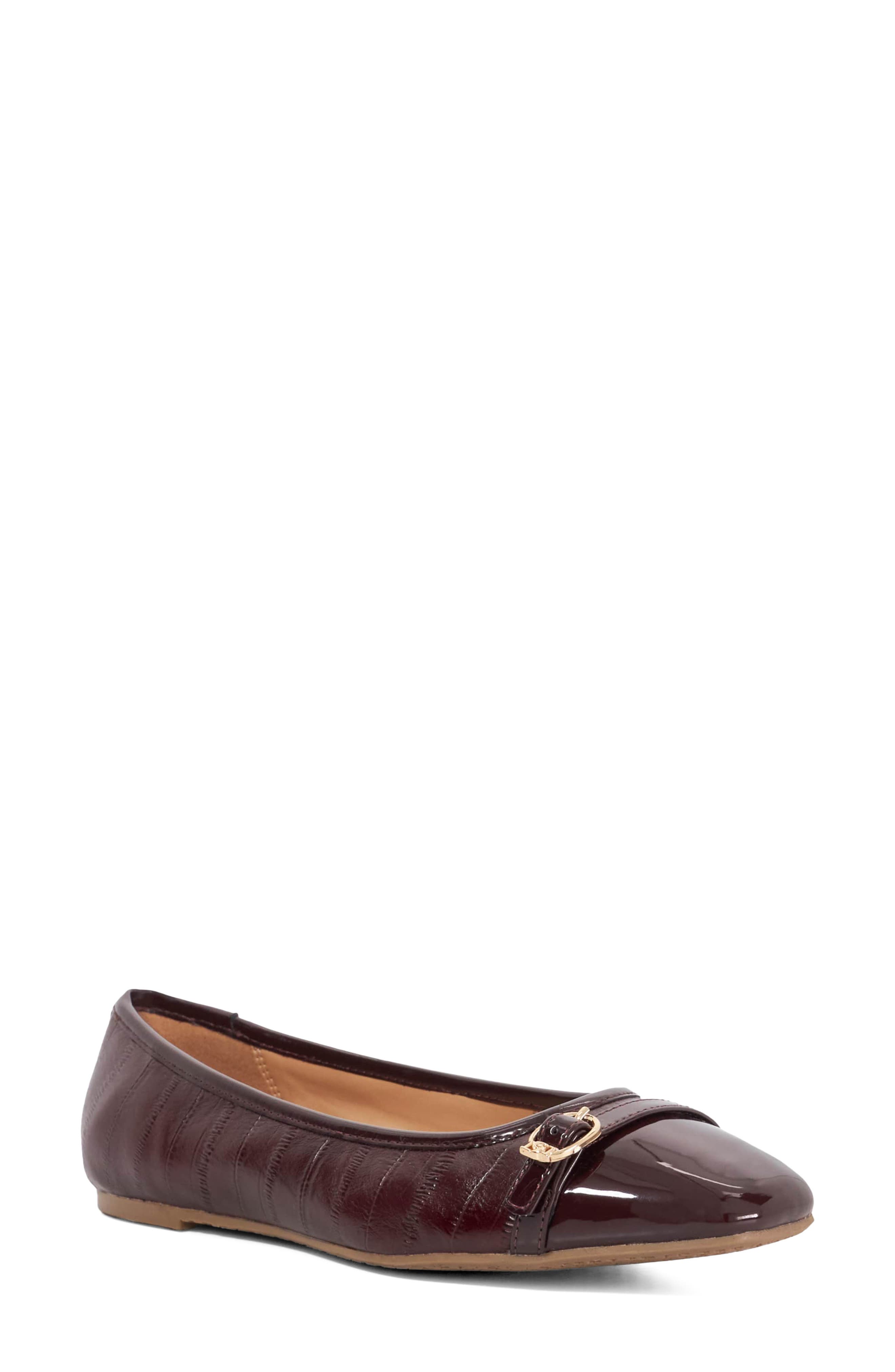 Habitats Square Toe Ballet Flat, Main, color, BURGUNDY