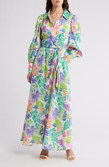 By Design Rebel Twill Maxi Dress In Fiesta Palm