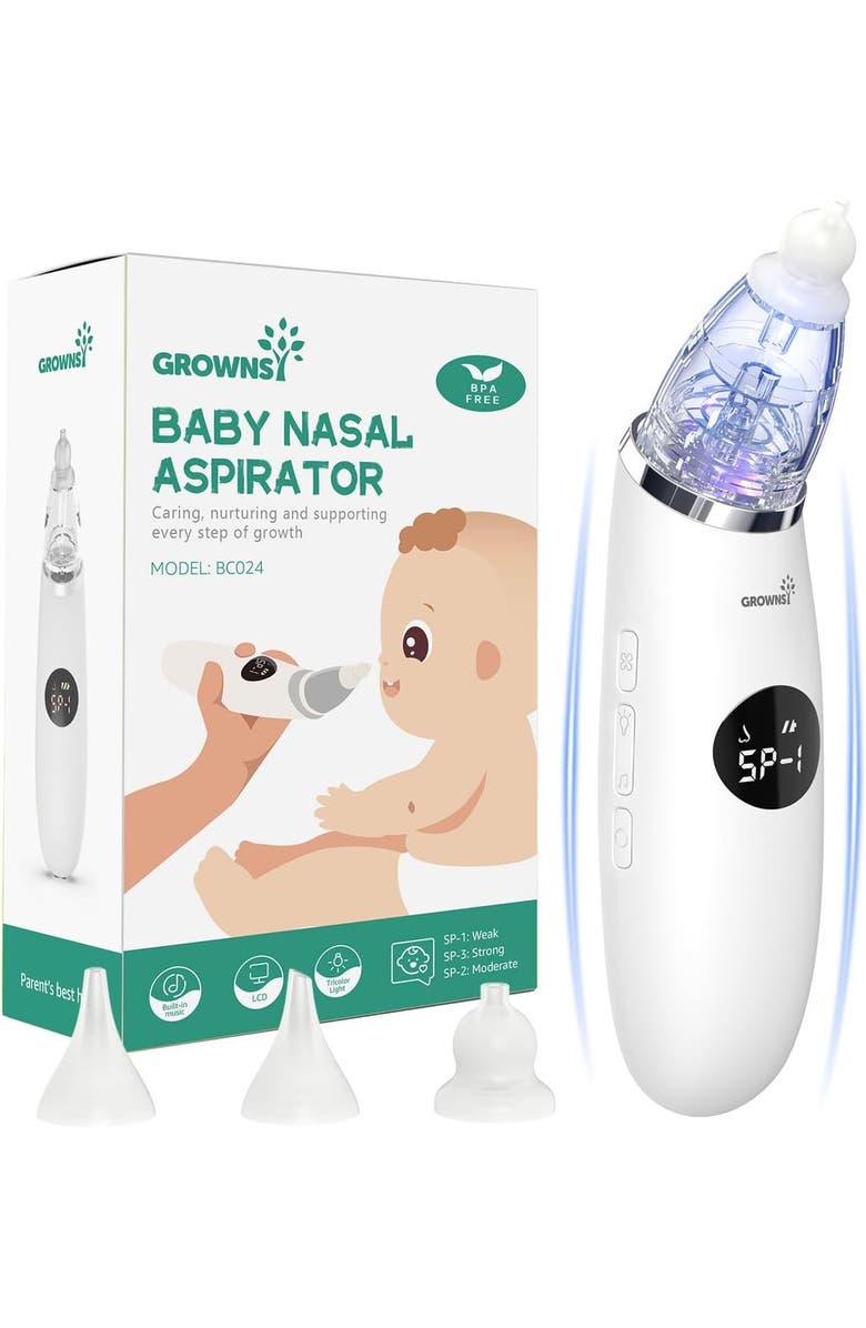 GROWNSY Baby Nasal Aspirator, Main, color, White