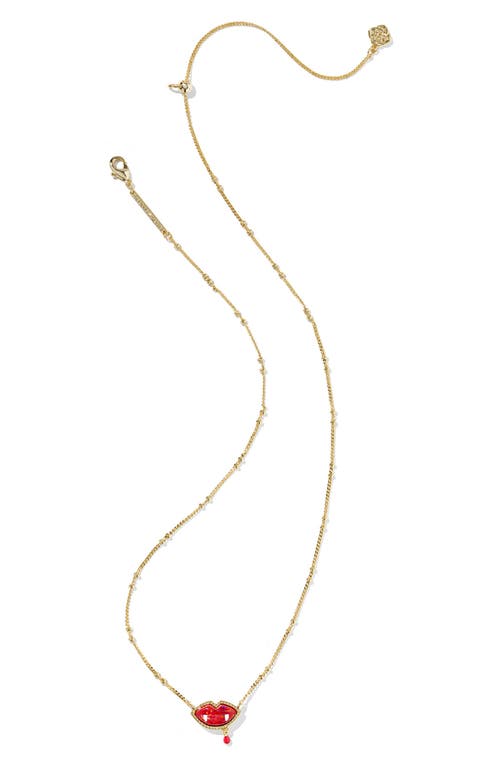Kendra Scott Vampire Pendant Necklace In Gold