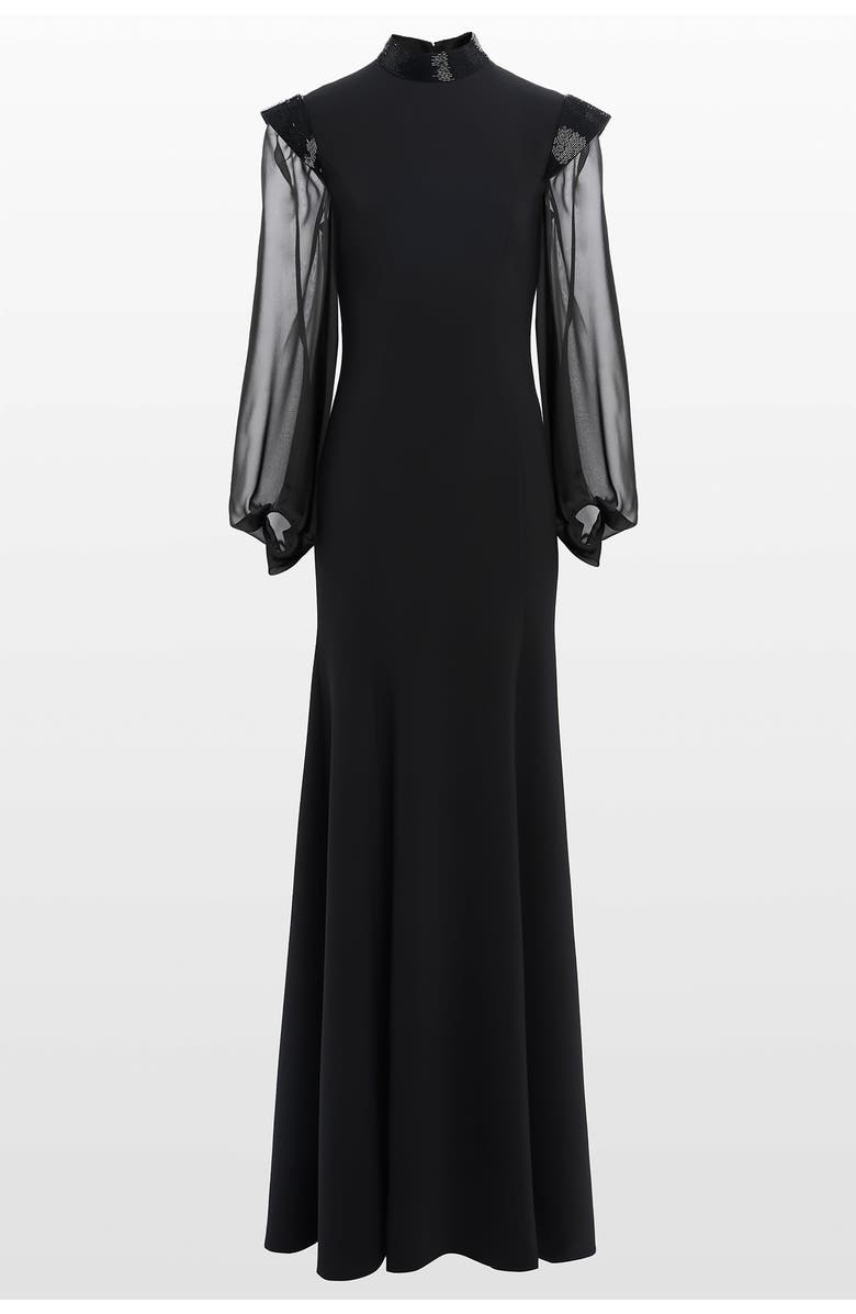 Jenny Packham Isabelle Maxi Dress, Main, color, Liquorice