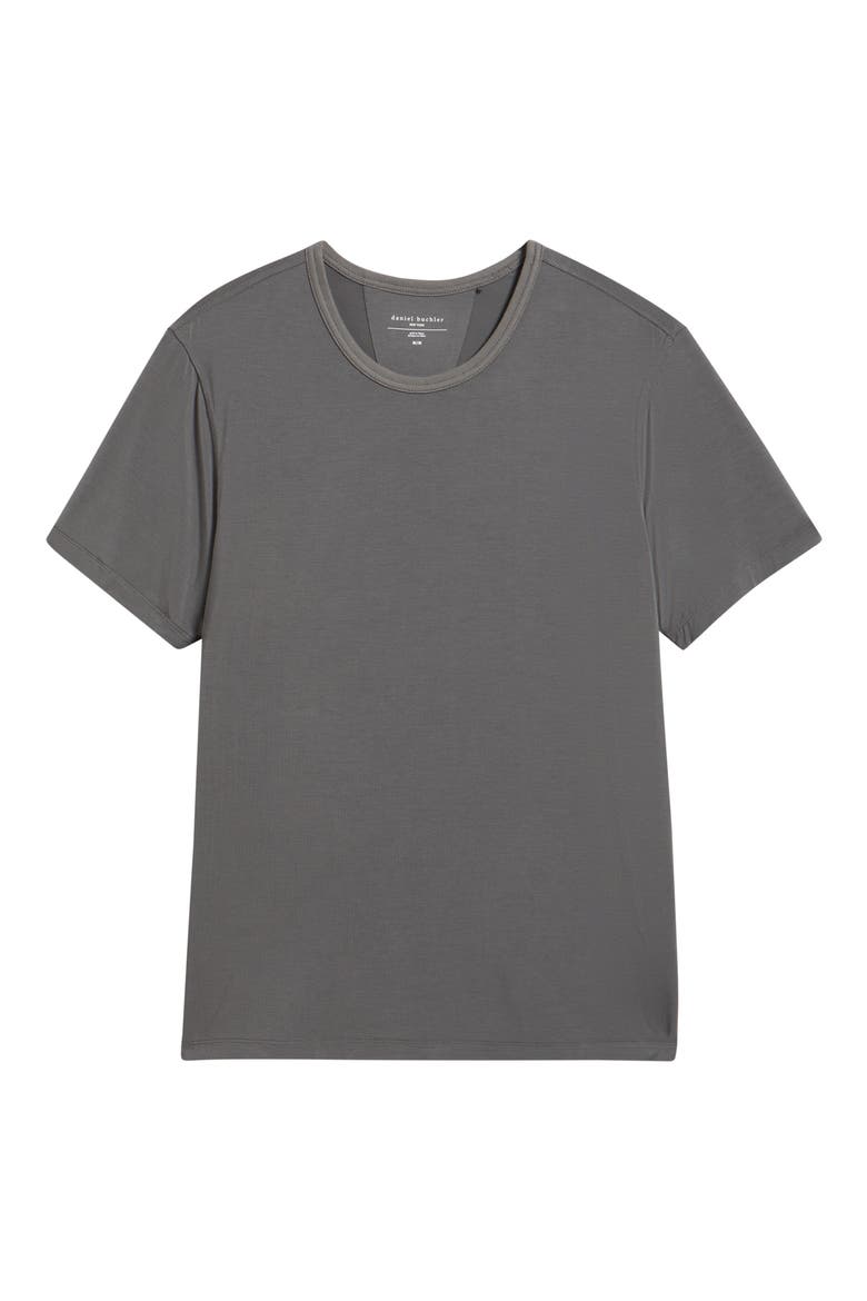 Silk Blend Crewneck T-Shirt, Main, color, DARK GREY