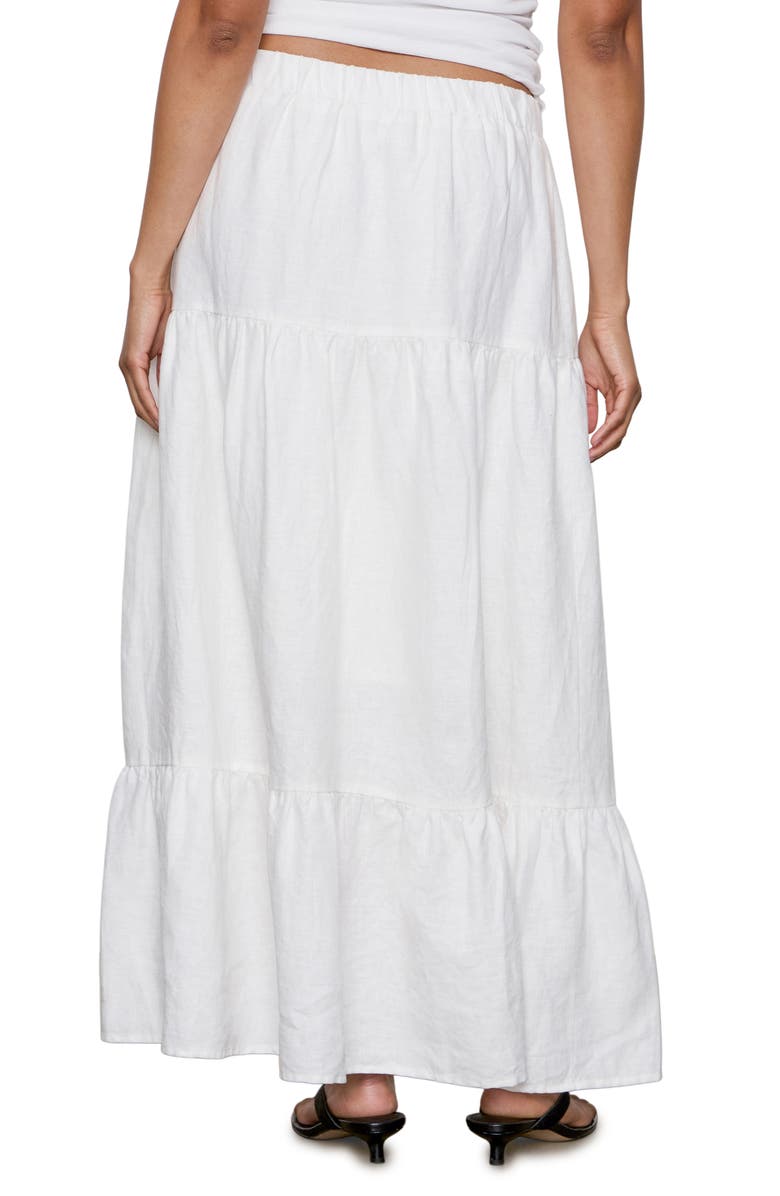 Sanctuary The Prairie Tiered Linen Maxi Skirt, Alternate, color, White