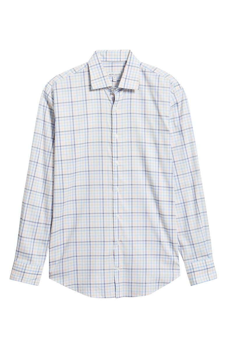Peter Millar Warren Plaid Crown Light Button-Up Shirt, Alternate, color, Navy