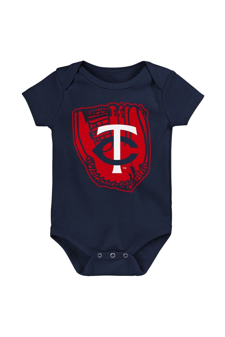 Newborn & Infant Navy/Red/White Minnesota Twins Minor League Player Three-Pack Bodysuit Set, Alternate, color, Navy