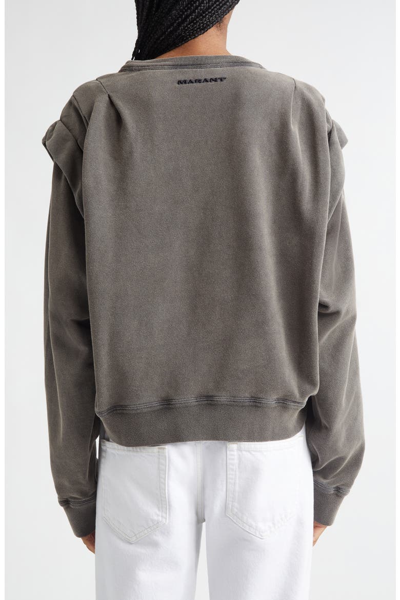 Soldy Pleated Shoulder Sweatshirt, Alternate, color, FADED BLACK