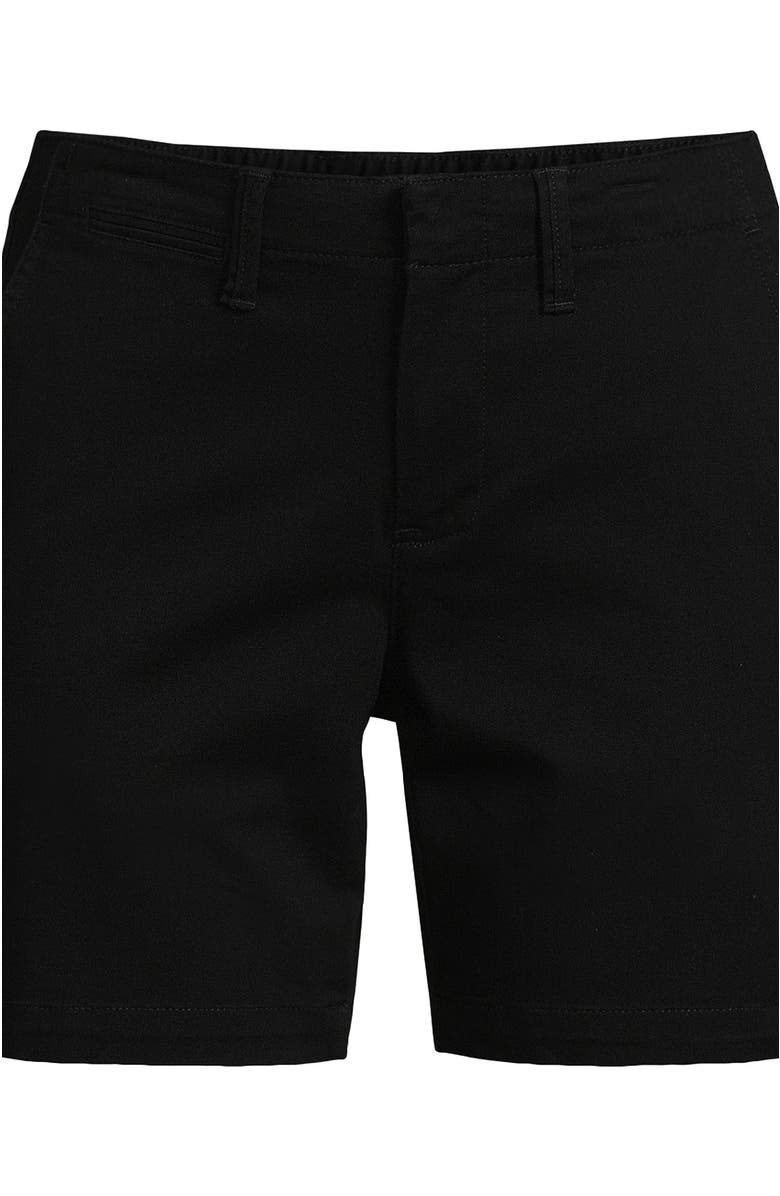 Lands' End Plus Size Elastic Back Classic 7" Chino Shorts, Alternate, color, Black