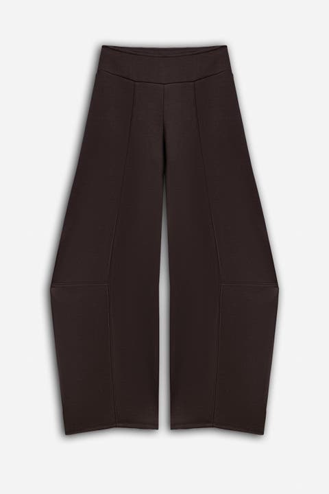 Panelled Barrel Leg Jersey Trousers