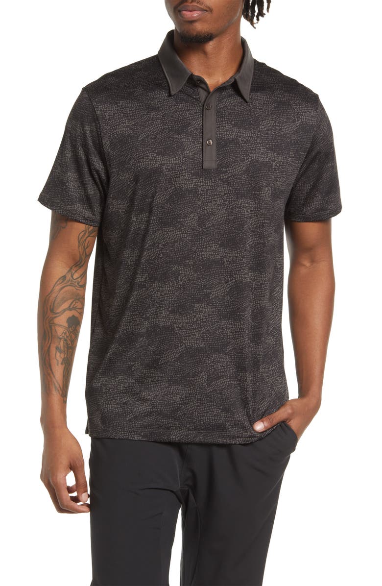 Z by Zella Pace Short Sleeve Printed Polo, Alternate, color, 