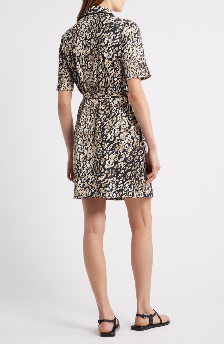 Tommy Bahama Aubrey Spot Tie Waist Shirtdress, Alternate, color, Black