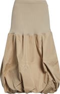MELITTA BAUMEISTER Ball Mixed Media Bubble Hem Midi Skirt