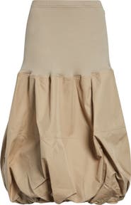 MELITTA BAUMEISTER Ball Mixed Media Bubble Hem Midi Skirt