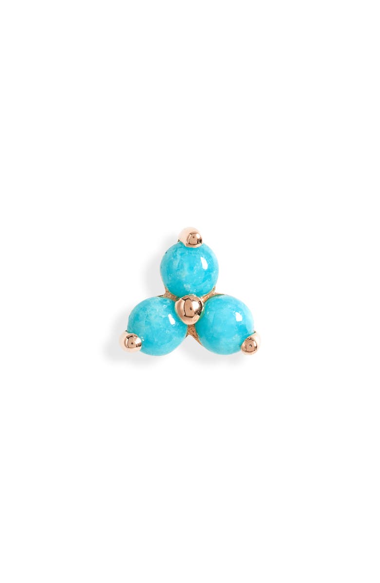 MARIA TASH Trinity Turquoise Threaded Stud Earring, Main, color,