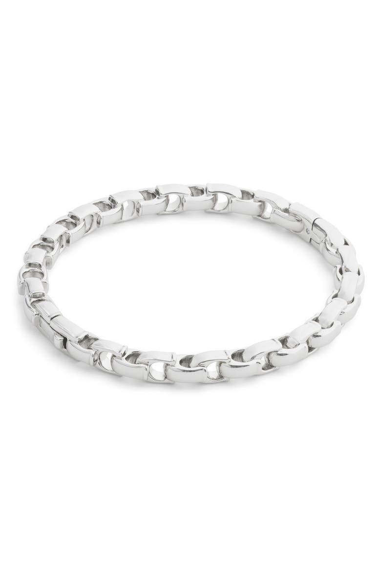 Signature Hinged Bangle, Alternate, color, RHODIUM
