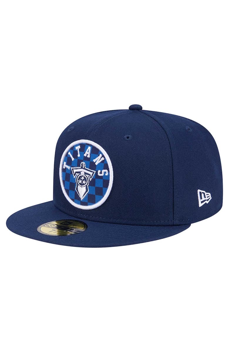 New Era Men's New Era Navy Tennessee Titans Checkered 59FIFTY Fitted Hat, Main, color, Navy