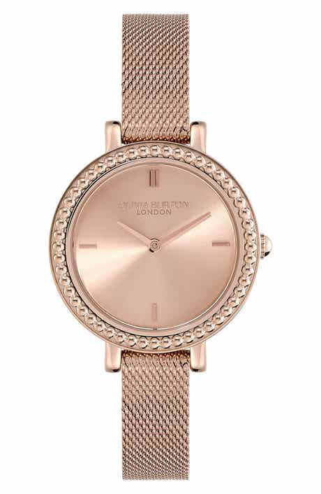 Olivia Burton Vintage Bead Mesh Bracelet Watch, 30.5mm