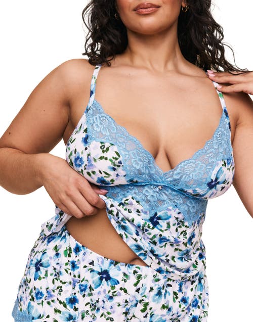 Adore Me Lora Pajama Cami & Shorts Set In Floral White