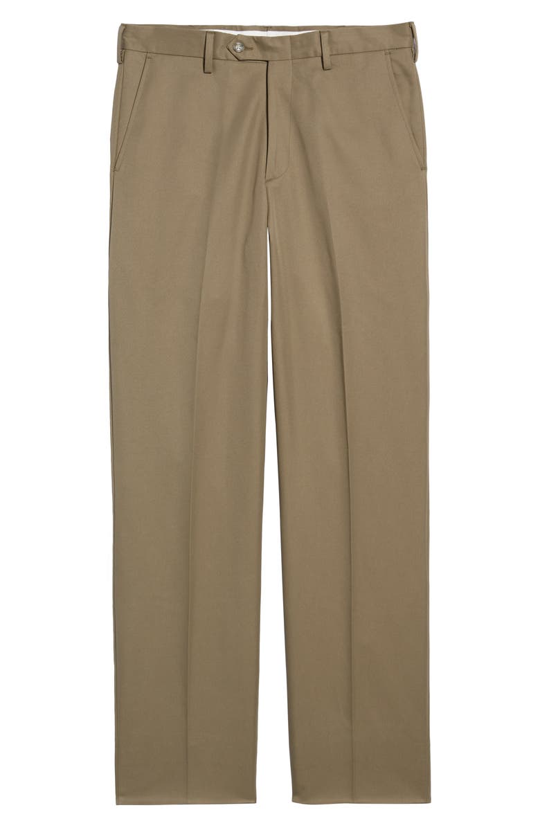 Berle Classic Fit Flat Front Microfiber Performance Trousers, Alternate, color, Green