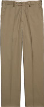 Berle Classic Fit Flat Front Microfiber Performance Trousers