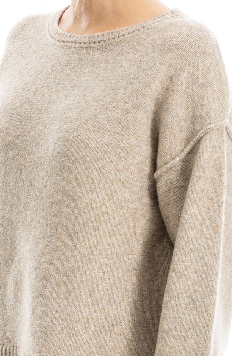 MAX STUDIO Relaxed Crewneck Sweater, Alternate, color, Heather Toast