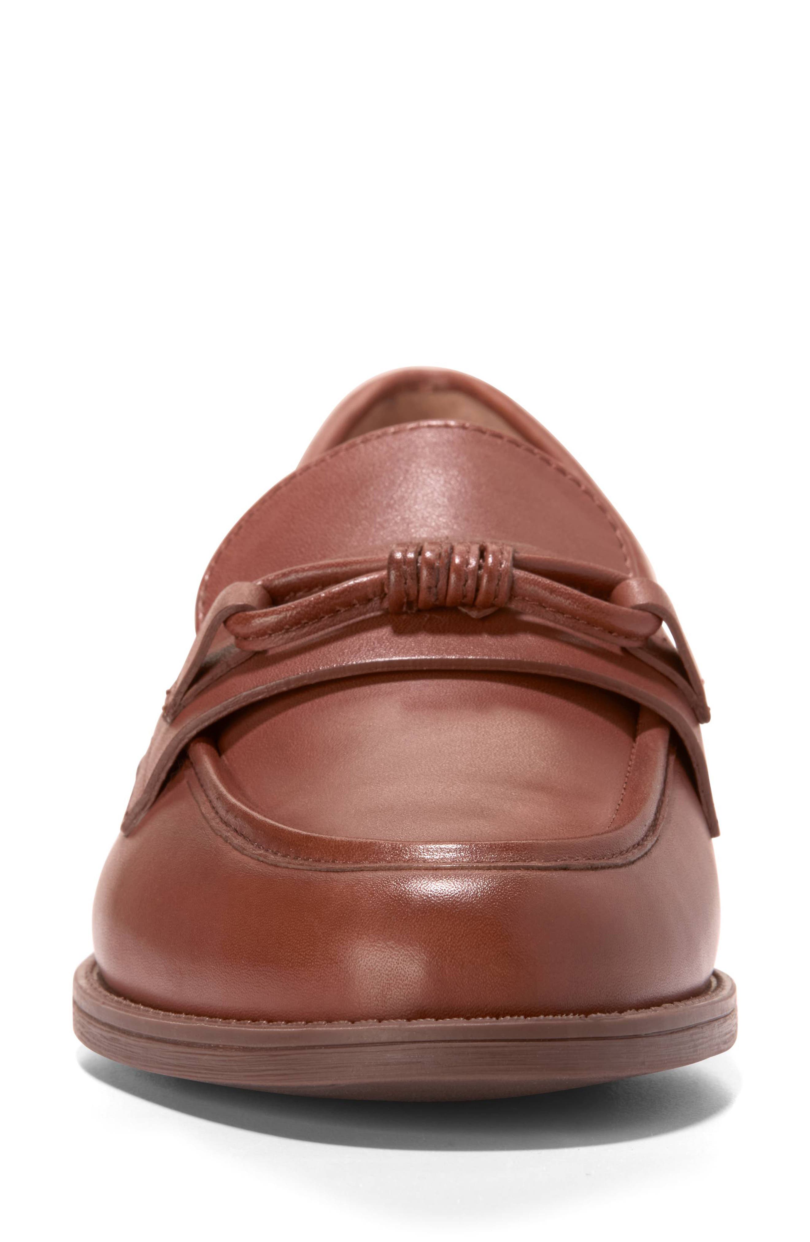 Cole Haan Stassi Bow Loafer, Alternate, color, Dark Cuoio Leather