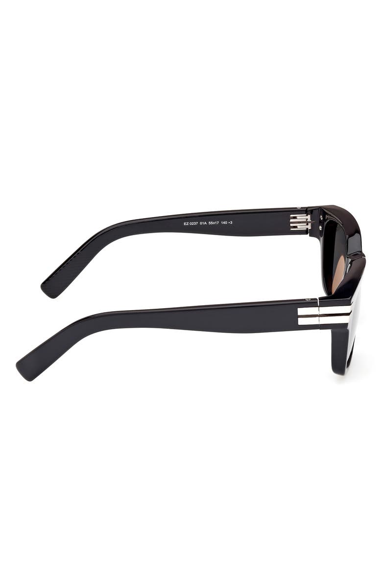 ZEGNA 55mm Rectangular Sunglasses, Alternate, color, 