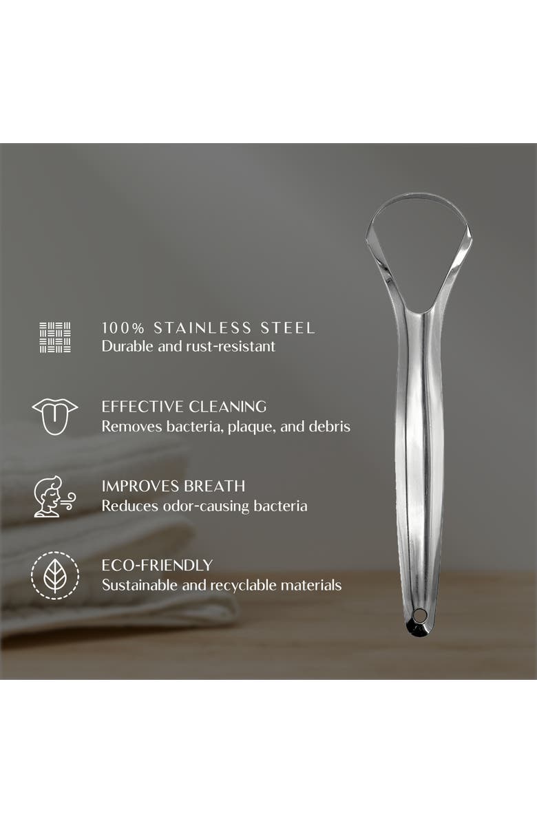 PURSONIC Stainless Steel Tongue Cleaner 2 Pack, Alternate, color, Silver