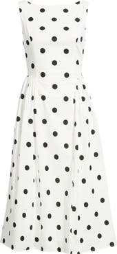 Sam Edelman Polka Dot Sleeveless Stretch Cotton Dress