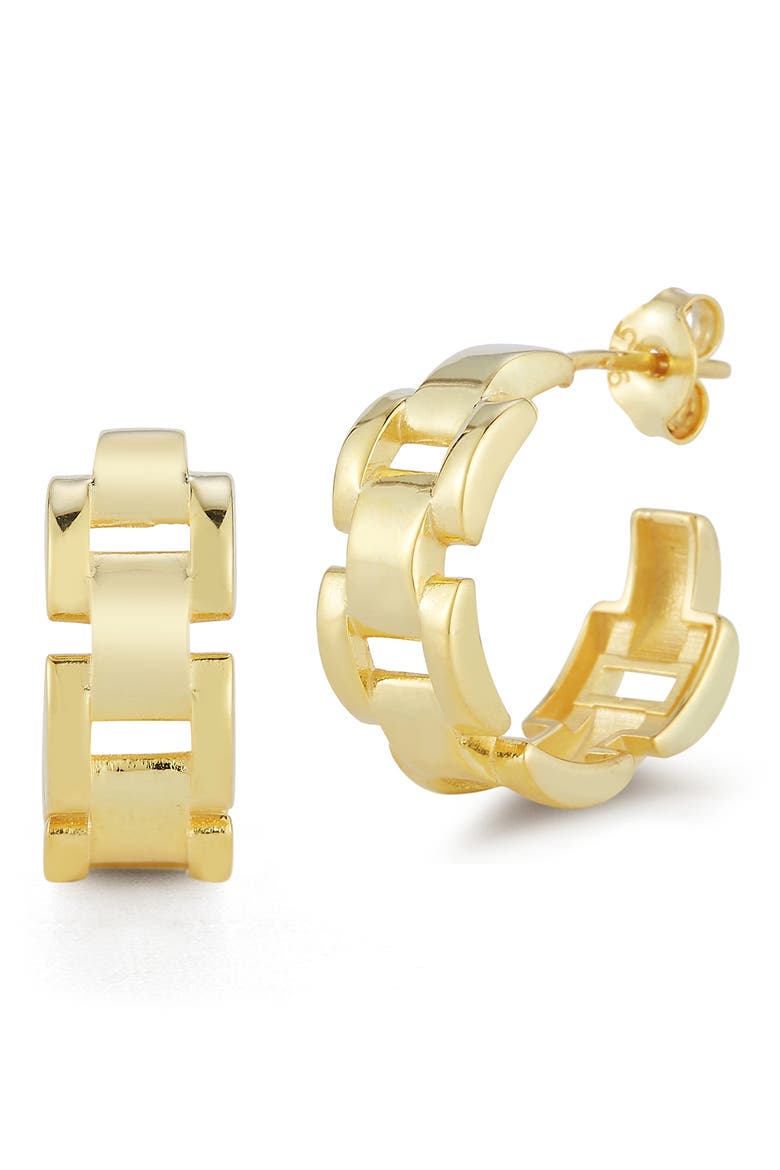 Chain Hoop Earrings, Main, color, GOLD