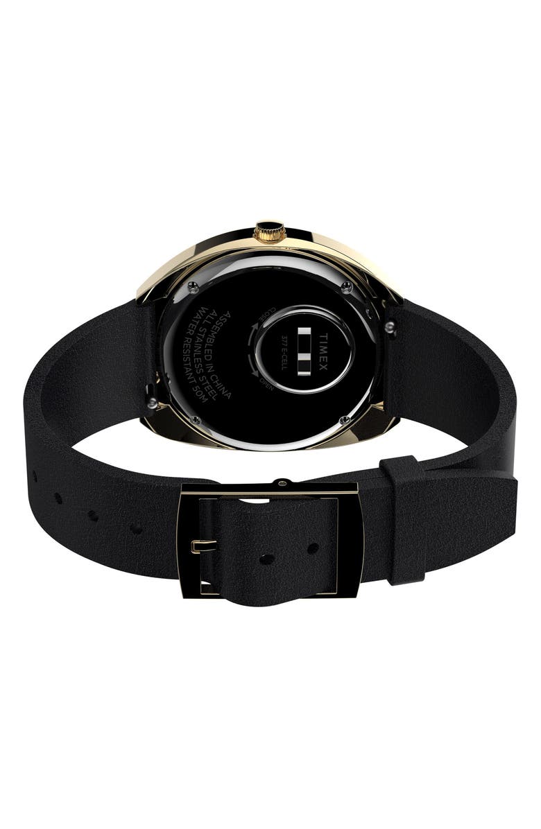 Timex<sup>®</sup> Q 1972 Reissue Leather Strap Watch, 43mm x 39mm, Alternate, color, Gold