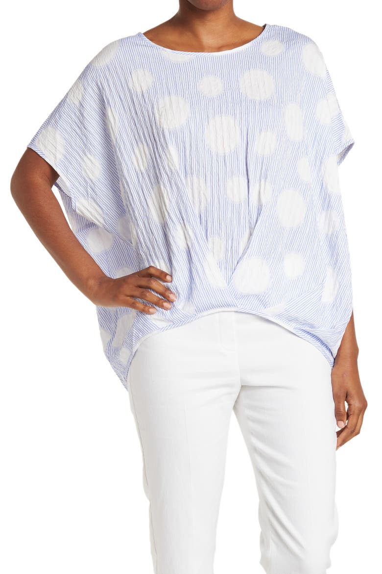 Pleated Hi-Low Hem Top, Main, color, NAVY