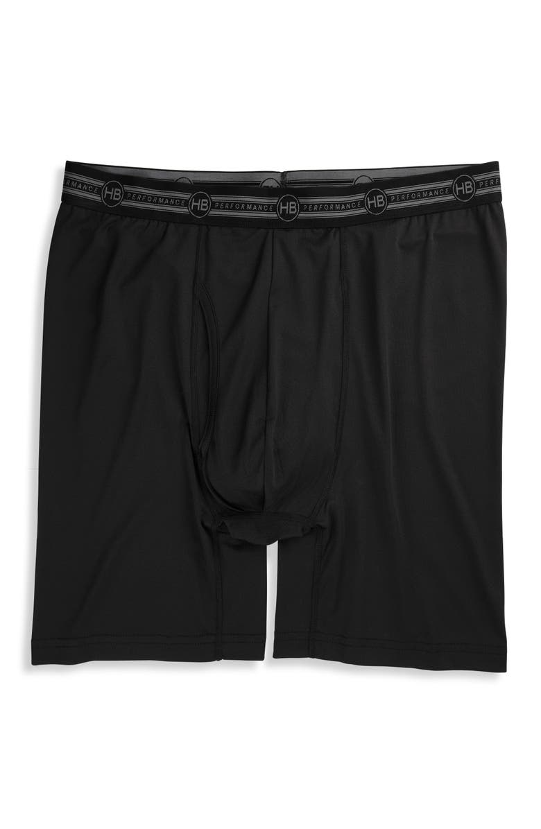 Harbor Bay by DXL Performance Solid Boxer Brief, Alternate, color, Black