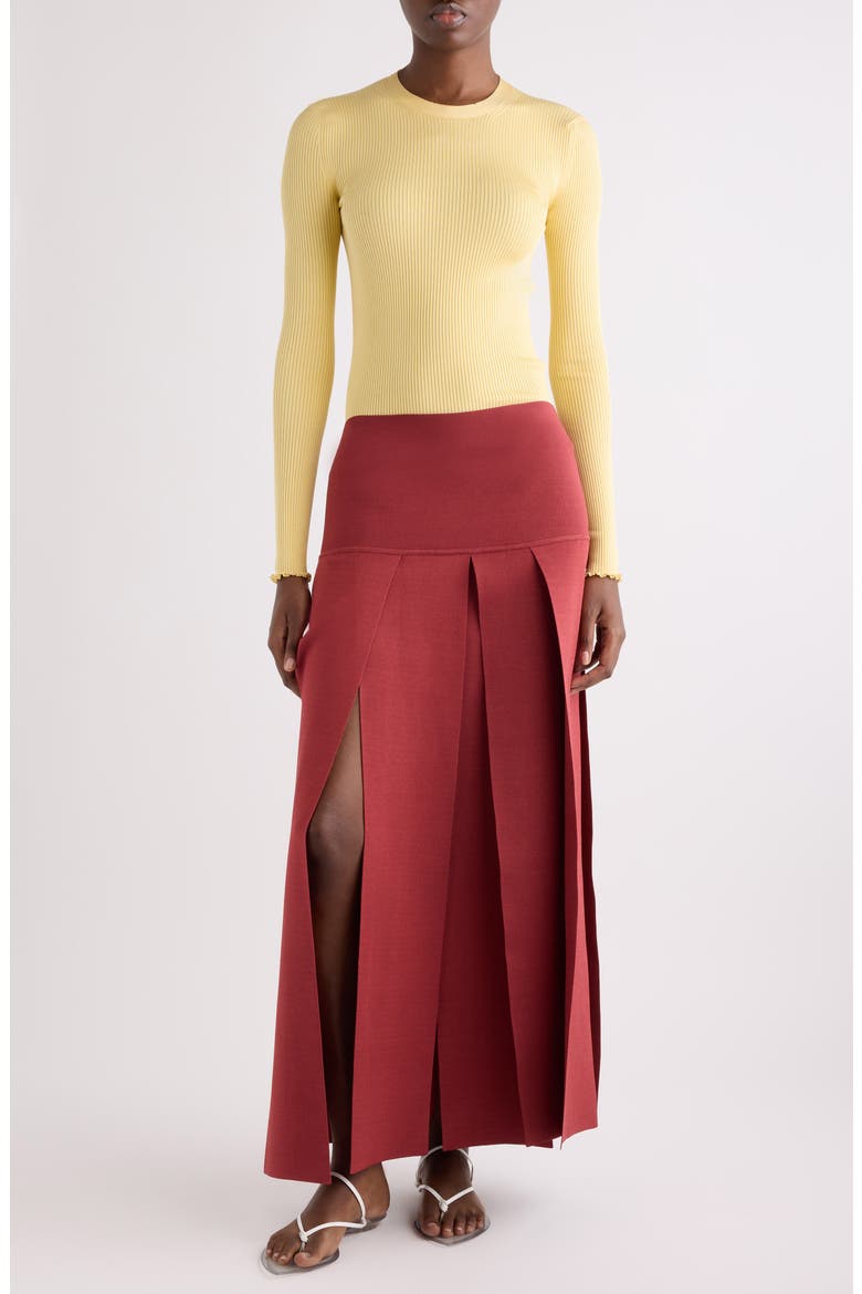 Lettuce Edge Rib Silk Blend Sweater, Alternate, color, JAUNE PALE