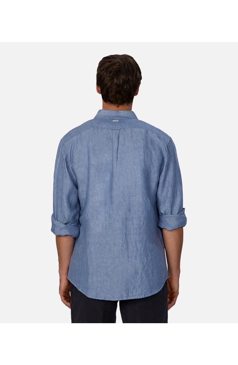 Industrie Australia The Trinidad Linen Blend Long Sleeve Shirt, Alternate, color, Dark Chambray 24