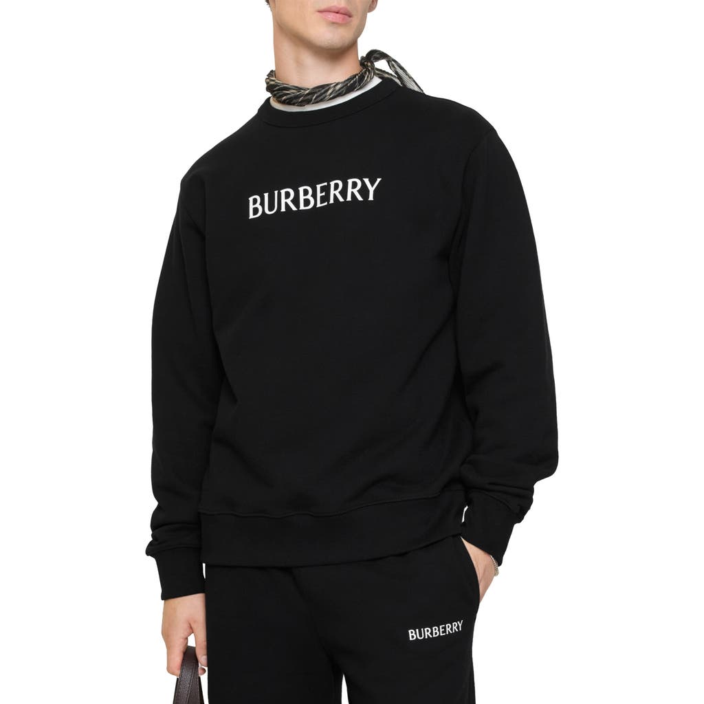 Burberry Burlow Logo Cotton Jersey Sweatshirt In Black