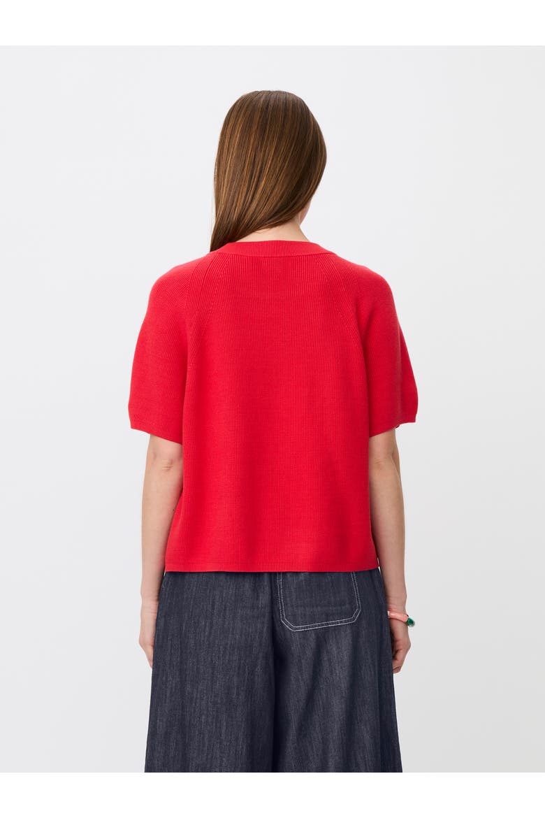 MaFokimia Short Sleeve Knit Blouse, Alternate, color, Poinsettia