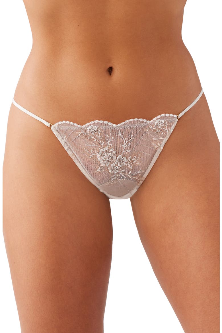 Midnight Soirée Metallic Embroidered G-String, Main, color, CHAMPAGNE