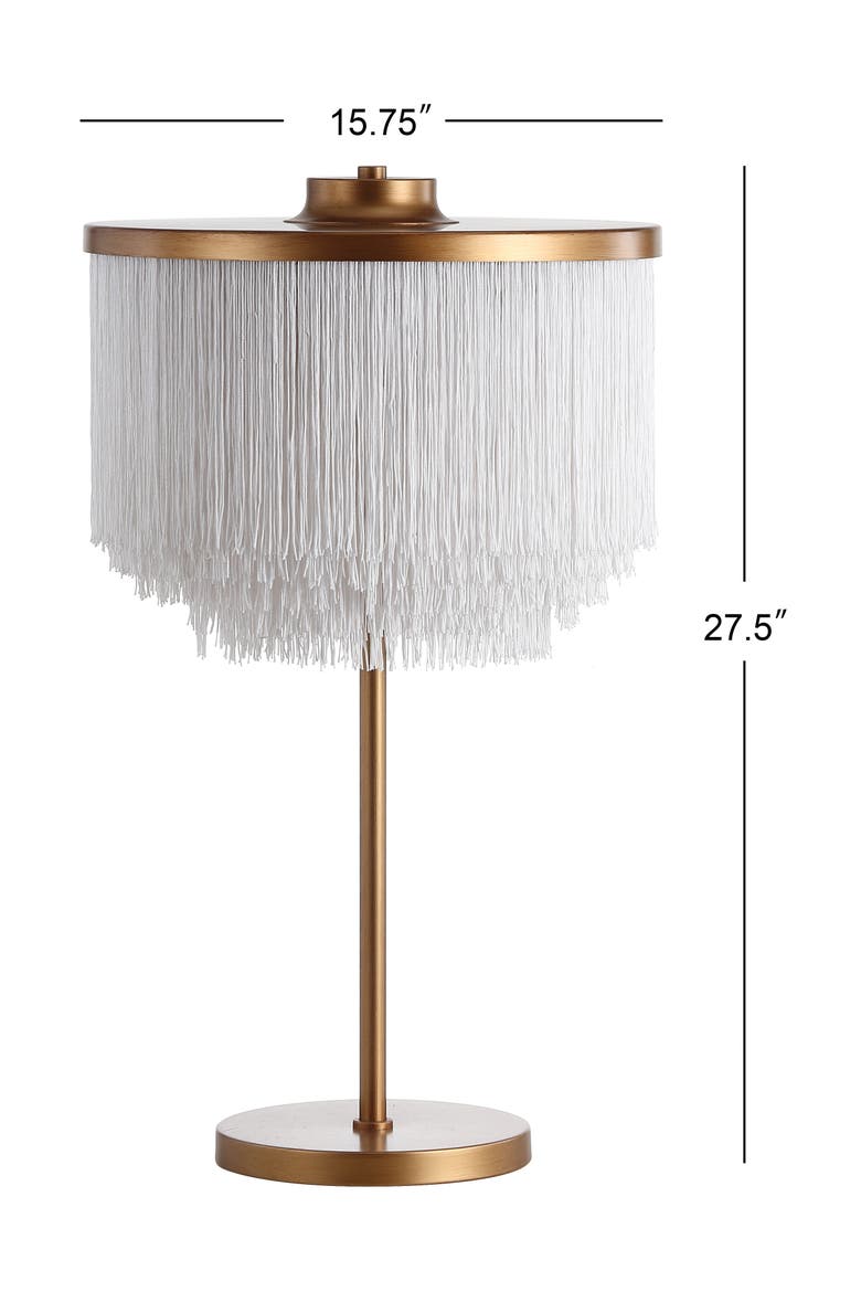 Coco Fringed/Metal LED Table Lamp, Main, color, Gold