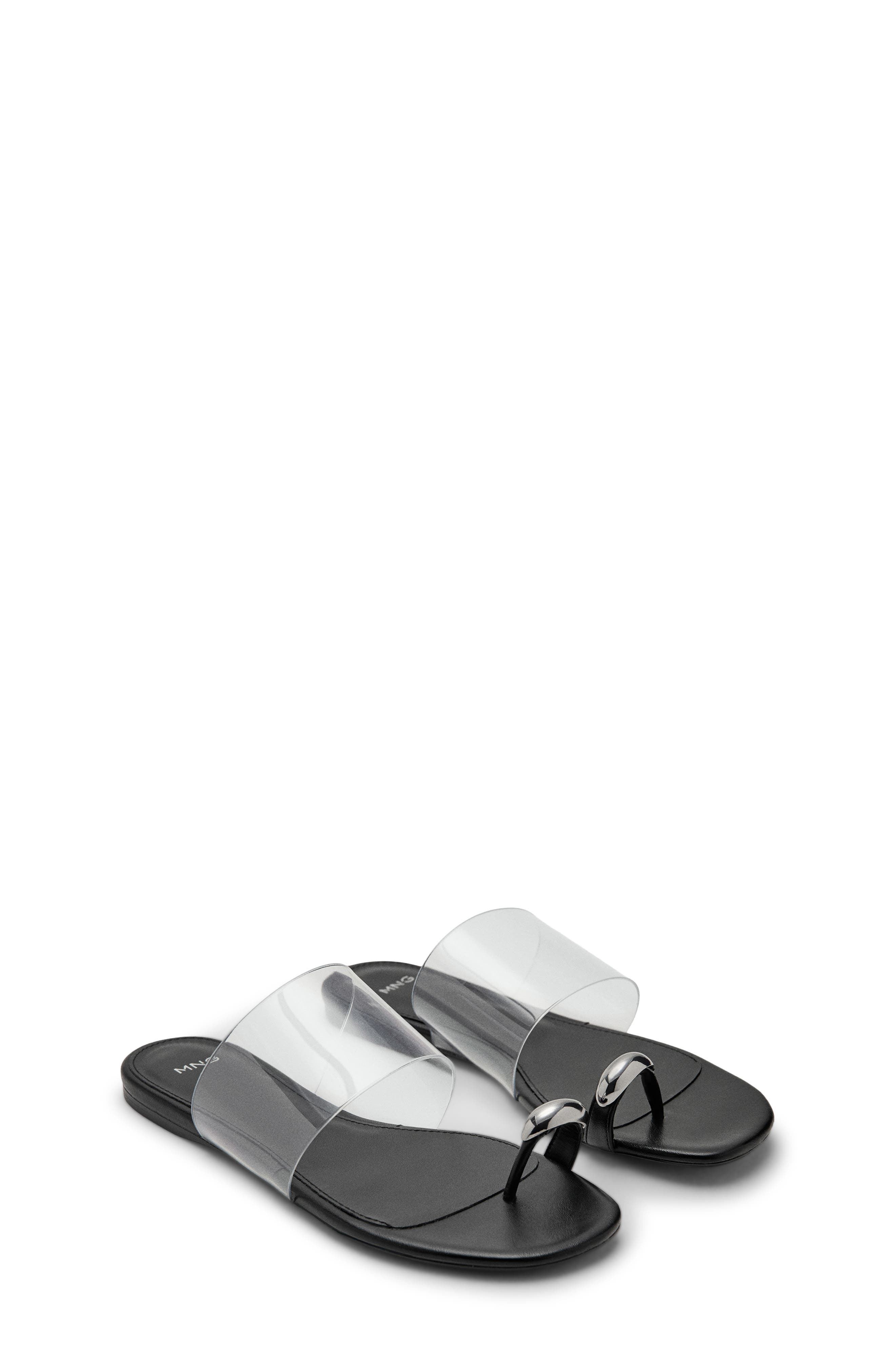 Transparent Slide Sandal, Main, color, BLACK