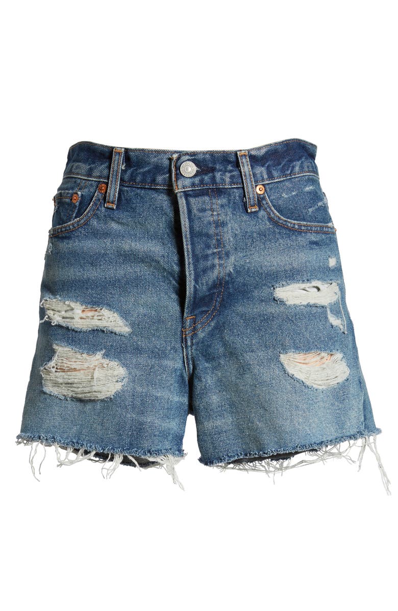 Levi's<sup>®</sup> Wedgie Update High Waist Cutoff Denim Shorts, Alternate, color, 