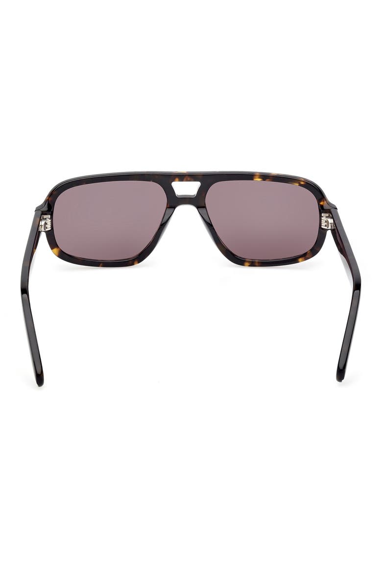 55MM Navigator Sunglasses, Alternate, color, DARK HAVANA / BROWN