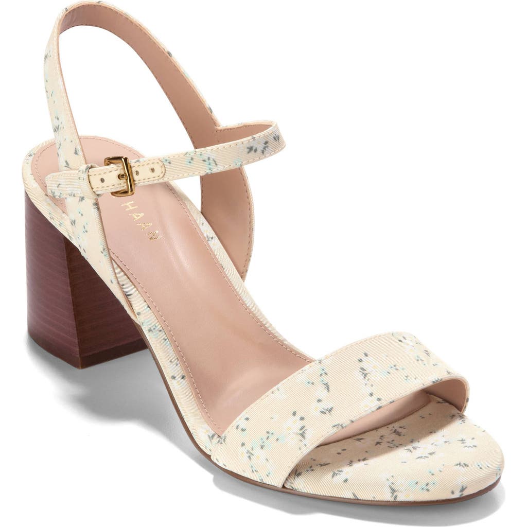 Cole Haan Josie Block Heel Sandal In Vanilla Custard Floral Print