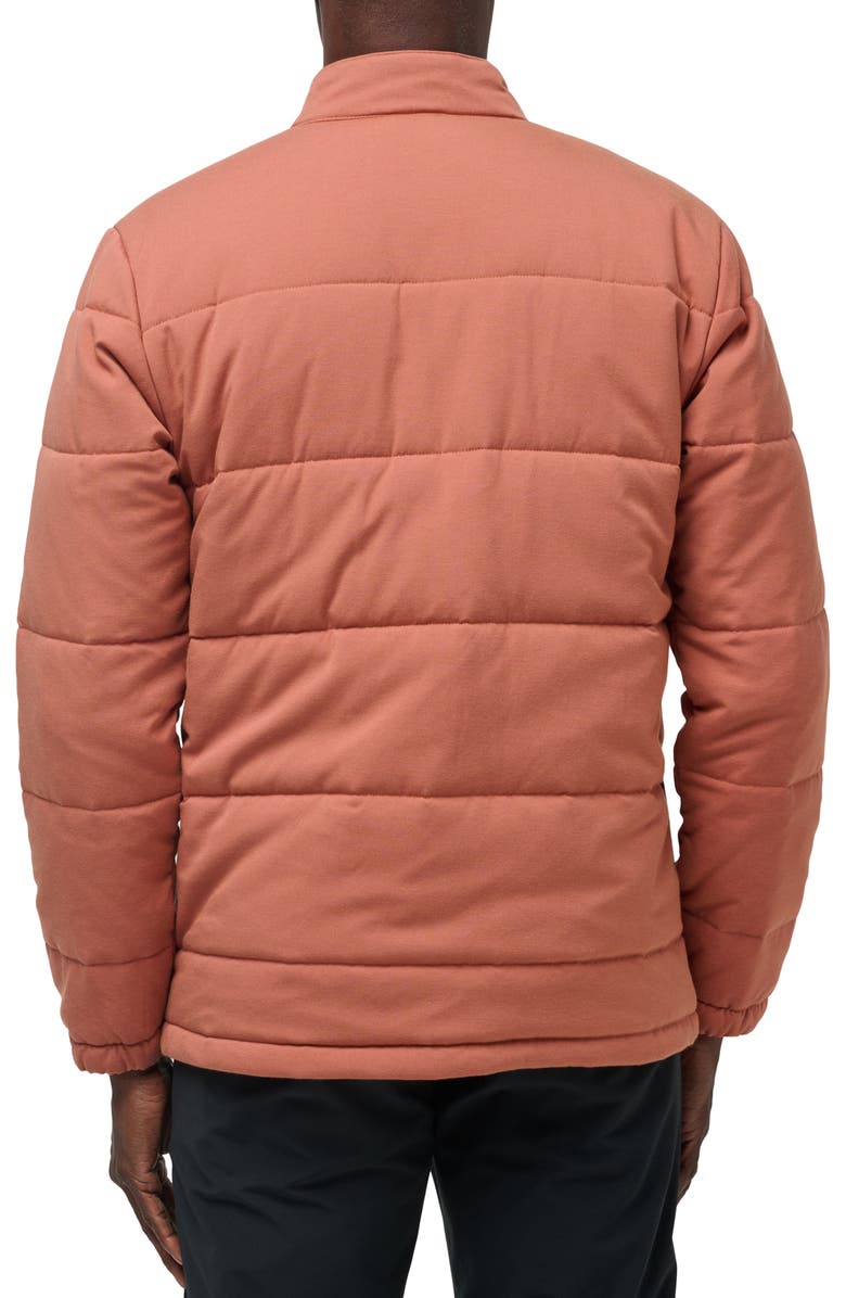 TravisMathew Climate Drop Quilted Jacket, Alternate, color, Heather Copper